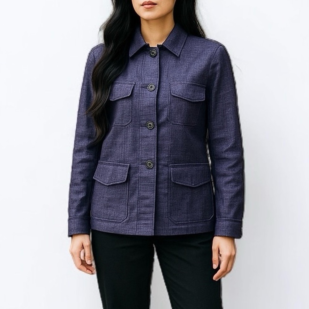 Olsen Europe Chore Jacket Inspired 100% Linen Jacket | Size 8